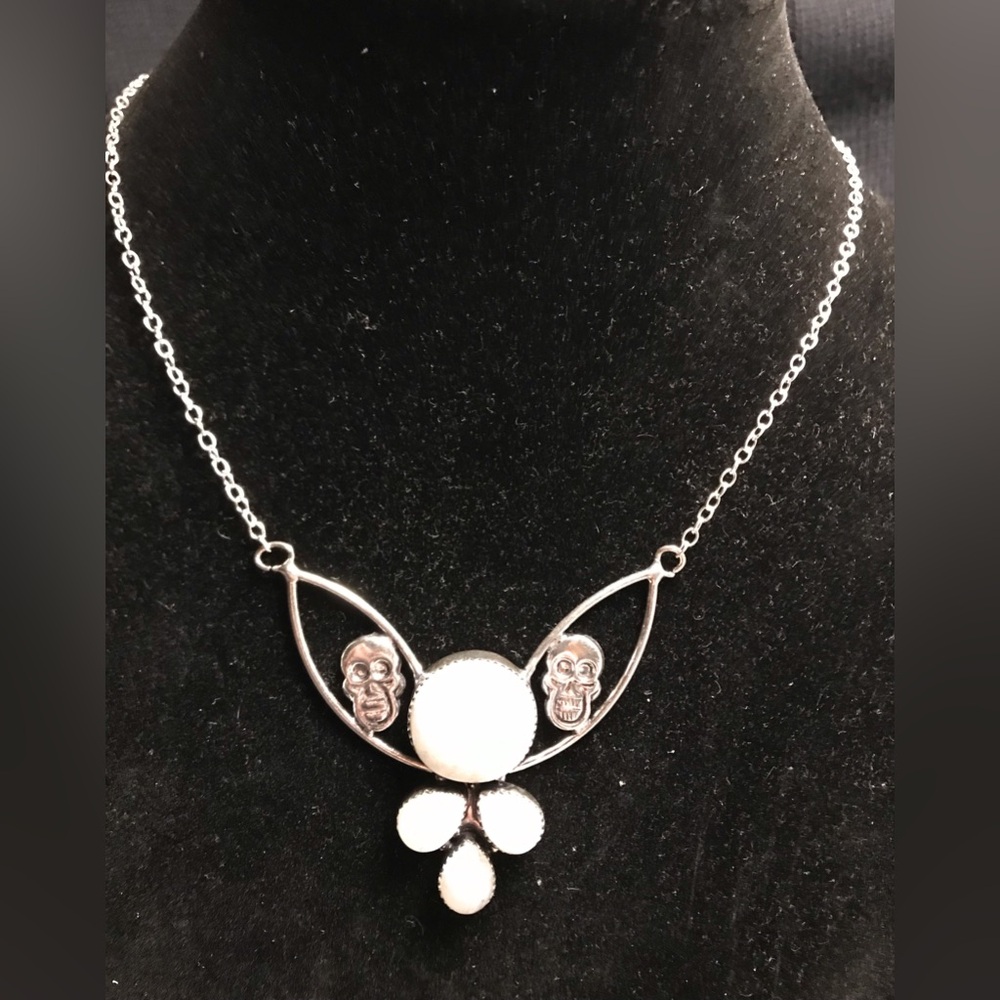 Moonstone Stamped 925 Sterling Silver Necklace